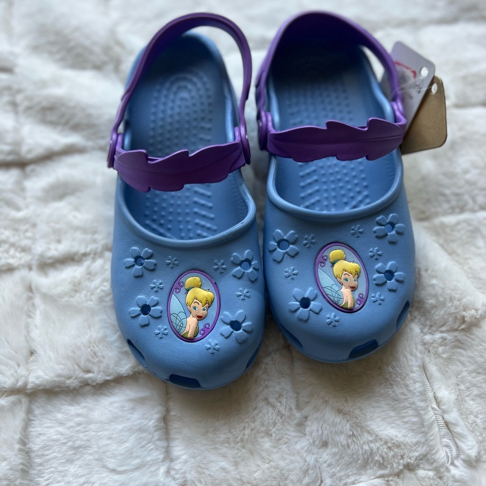 Girls Tinkerbell Blue and Purple Crocs